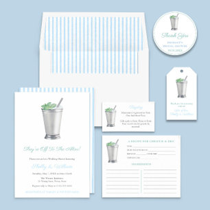 Pegatina Redonda Mint Julep Horse Race Bridal Shower Favor