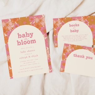 Tarjeta De Agradecimiento Boho Retro Groovy Floral