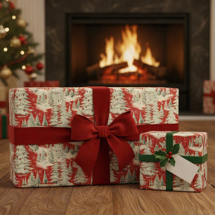 Cojín Decorativo Paisaje Navideño Retro Vintage