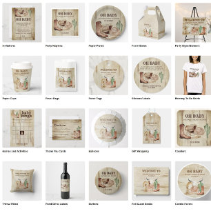 Tarjeta De Recepción Gorra de madera Zapatos Cactus Books para bebé