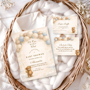Tarjeta De Recepción Sorteo de globos y pañales Bearly Wait