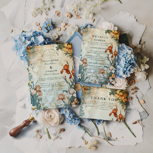 Invitación Boda Botánica Tropical Vintage
