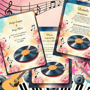 Etiqueta Para Botella De Vino boda de acuarela floral musical lúdico