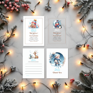 Tarjeta De Agradecimiento Baby Shower de invierno "Baby It's Cold Outside"