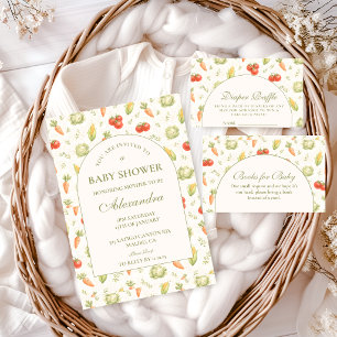 Tarjeta De Recepción Jardín Caprichoso de Pequeño Brote Rifa de Pañales