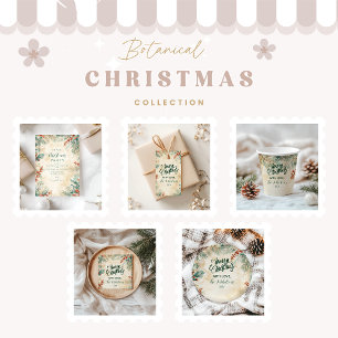 Plato De Papel Navidades de Rustic Holly y Pine