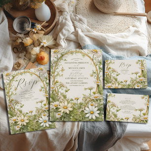 Tarjeta De Confirmación De Asistencia Art Nouveau vintage Daisy Boda