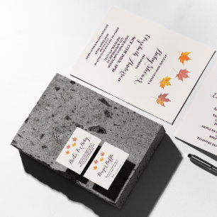 Tarjeta De Recepción Las hojas de arce caen de los libros de Baby Showe