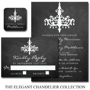 Invitación Elegante colección de Bodas de Chalkboard