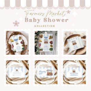 Invitación Arch Blue Farmers Market Baby Shower