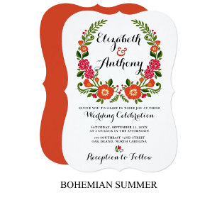 Invitación La colección de Bodas de verano de Bohemia