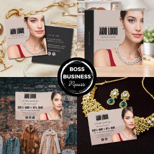 Lona Logotipo de negocio de joyas de moda en Beige mode