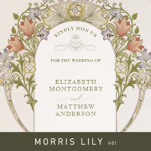 Invitación Save the Date Art Nouveau William Morris