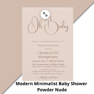 Etiqueta Para Botella De Agua Chupito Minimalista de Baby Shower   Polvo Rosado