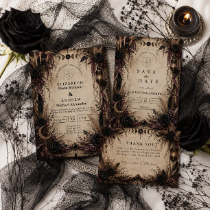 Invitación Boda Boho Góthica