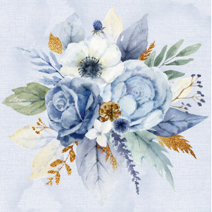Invitación Boda de Moda de color acuático Dusty Navy Blue Gol