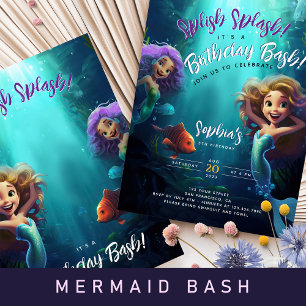 Invitación Fiesta de cumpleaños de Sirena