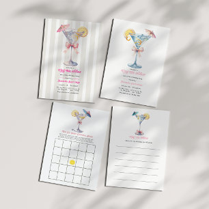 Invitación Cumpleaños Fiesta Martini Rosa Tranquila Un Poco M