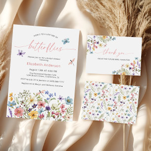 Invitación La vida de las mariposas Flores salvajes Ducha de 