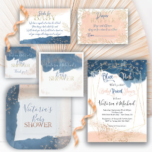 Servilleta De Papel Invitación a la ducha de la Marina Rubor Gold Baby