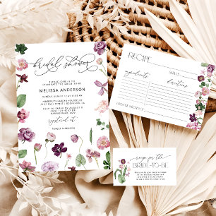 Tarjeta de recetas Floral Bridal Shower