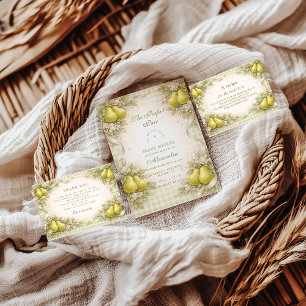 Tarjeta De Agradecimiento Dulce Perfecta Pareja de Peras Despedida de Solter