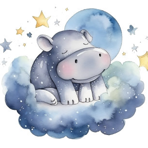 Chapa Redonda De 7 Cm Bebé cutto Hippo Baby Shower