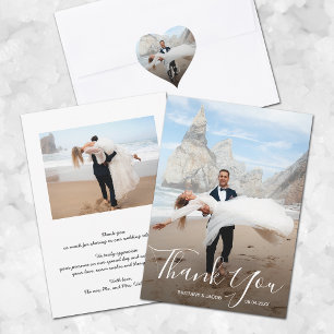 Flyer Tarjeta de agradecimiento a la foto del boda
