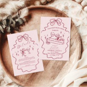 Tarjeta De Confirmación De Asistencia Quirky Bow Boda manuscrito