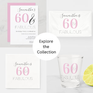 Invitación 60.º cumpleaños Fiesta rosa moderno