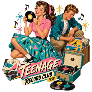 Camiseta vintage de mujer Teenage Record Hop de lo