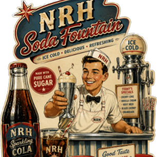 Camiseta de mujer NRH Soda Fountain Vintage Diner 
