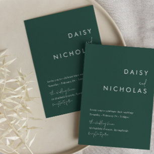 Invitación Minimalista moderna a la boda de Borgoñ