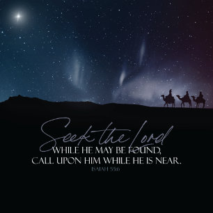 Tarjeta Festiva Cita de la Biblia Magi para navidades