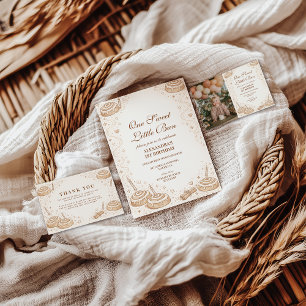 Tarjeta De Agradecimiento Cumpleaños 1 de Pequeño Bollo de Canela