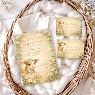 Invitación Festejo de Baby Shower de Vaca de las Tierras Alta