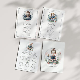 Tarjeta De Agradecimiento "Nuestro próximo capítulo" Baby Shower con temas d