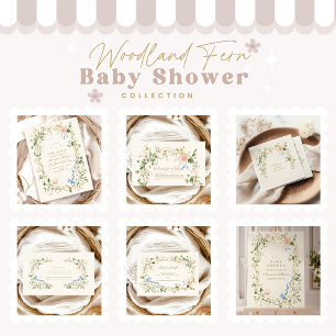 Tarjeta De Recepción Elegante Woodland Fern Baby Shower Note para el be