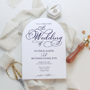 Invitación Nada Elegante Solo Amor Azul Marino Boda Informal
