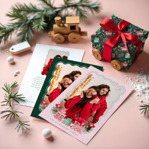Papel De Regalo Divertido tren rosa de vintage entrega de árbol de