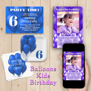 Servilleta De Papel Globos azules Feliz cumpleaños niños Fiestas Napki