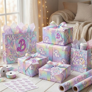 Lazo De Raso Cute Kawaii Unicornio Arcoíris Pastel Mágico