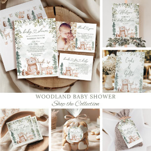 Tarjeta De Agradecimiento Foto de Baby Shower de Woodland