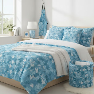 Delantal Floral Brisa Oceánica Turquesa Botánico