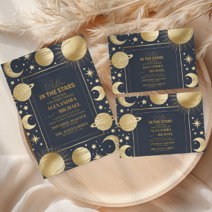 Tarjeta De Agradecimiento Boda de la luna de oro de la Marina Celestial
