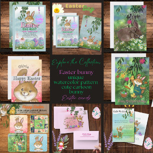Delantal Whimsical Watercolor Bunny
