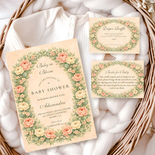 Servilleta De Papel Chorreo de Salvia Rosa Jardín Baby Shower