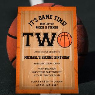 Invitación Fiesta de Baloncesto por el Segundo Cumpleaños