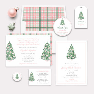 Tarjeta De Recepción Elegantes Navidades Baby Shower Para El Libro De T