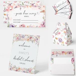 Invitación Flores silvestres, elegante ducha de novia